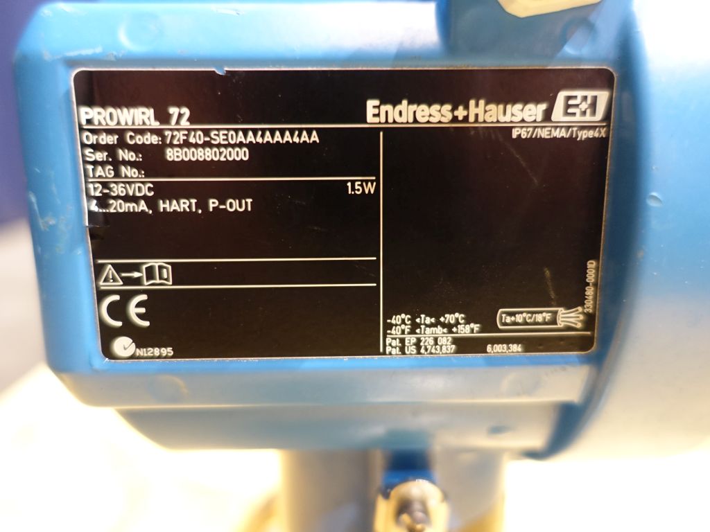 Endress & Hauser Prowirl F & Prowirl 72 Flowmeters